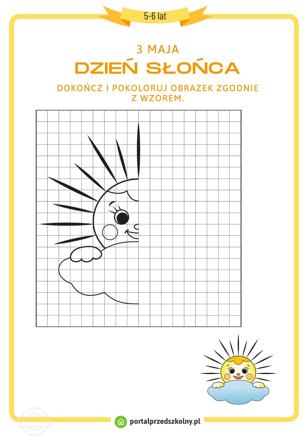   Karta pracy dla 5 i 6-latków na 3 maja (Dzień Słońca)