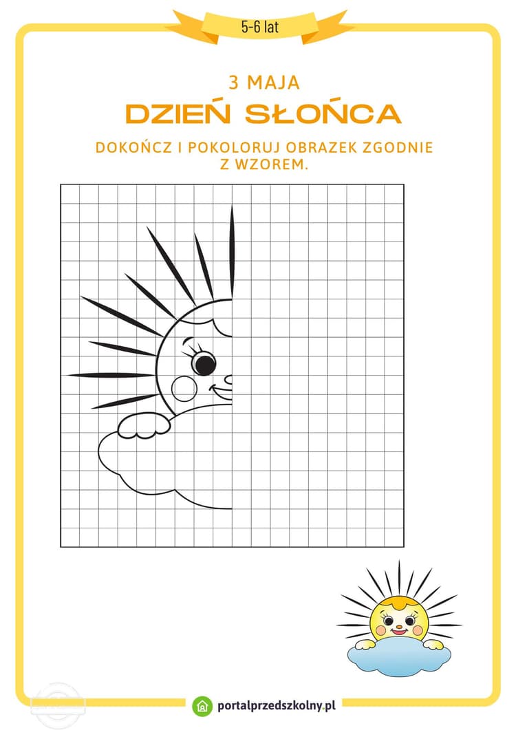   Karta pracy dla 5 i 6-latków na 3 maja (Dzień Słońca)