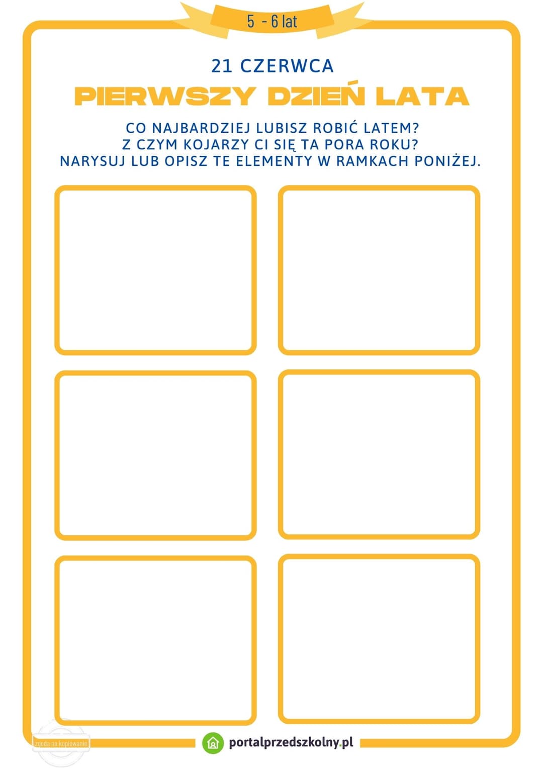 pierwszy dzień lata 5-6 lat