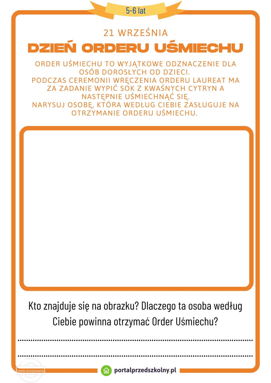 21 września Dzień Orderu Uśmiechu_5-6 lat