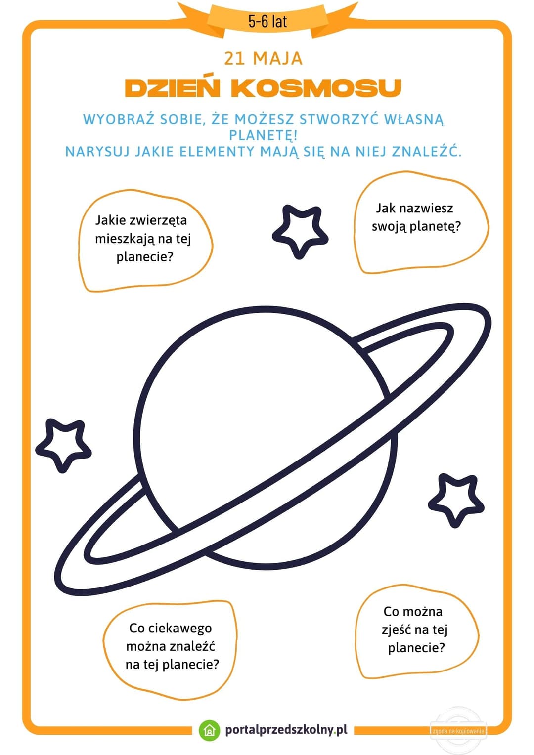 dzień kosmosu 5-6 lat