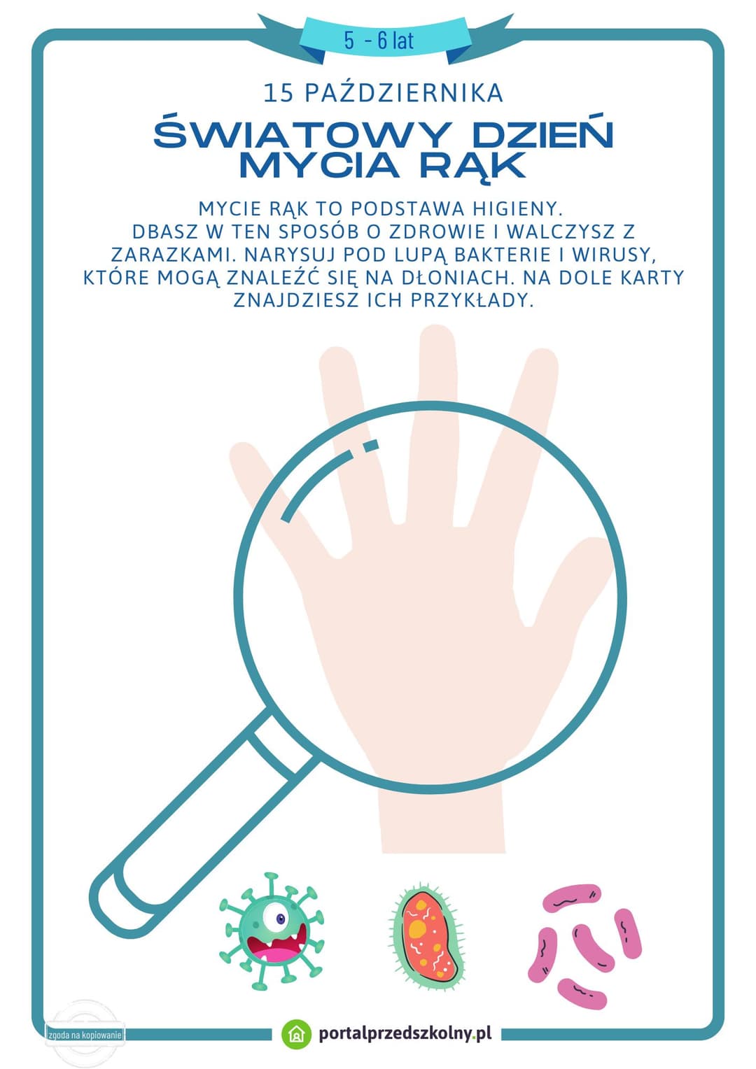 15 pażdziernika ŚWIATOWY DZIEŃ MYCIA RĄK 5-6 lat 