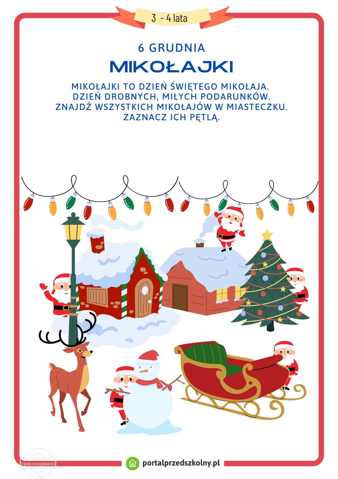 6 grudnia MIKOŁAJKI 3-4 lata
