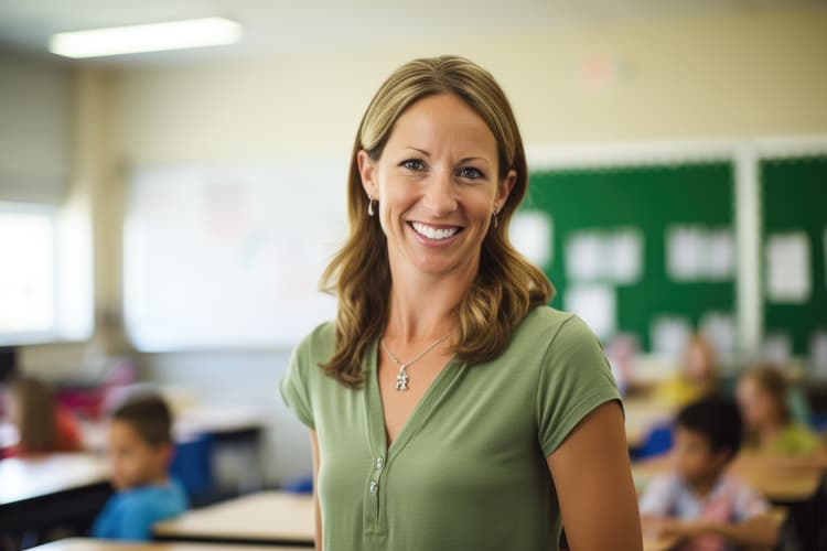 Woźna oddziałowa w przedszkolu. Na zdjęciu: pracownica przedszkola