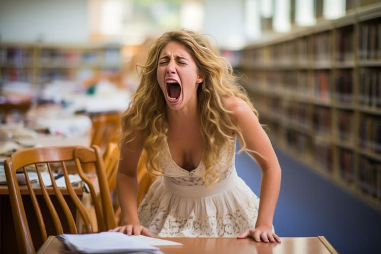 Obrona nauczyciela przed agresywnym rodzicem. Na zdjęciu: krzycząca kobieta.