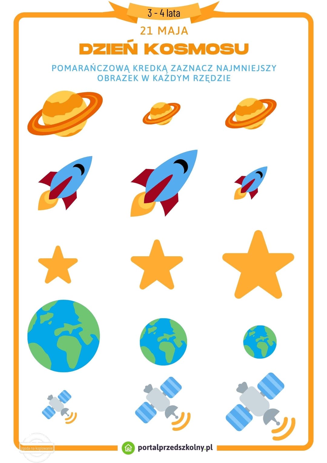 dzień kosmosu 3-4 lata