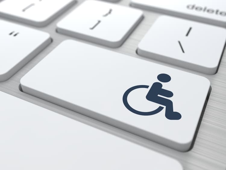   Zajęcia rewalidacyjno-wychowawcze i zajęcia rewalidacyjne. Na zdjęciu: symbol niepełnosprawności