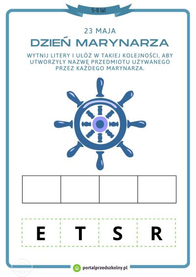 Karta pracy dla 5 i 6-latków na 25 czerwca (Dzień Marynarza)