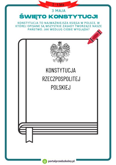 Karta pracy dla 3 i 4-latków na 3 maja (Święto Konstytucji)