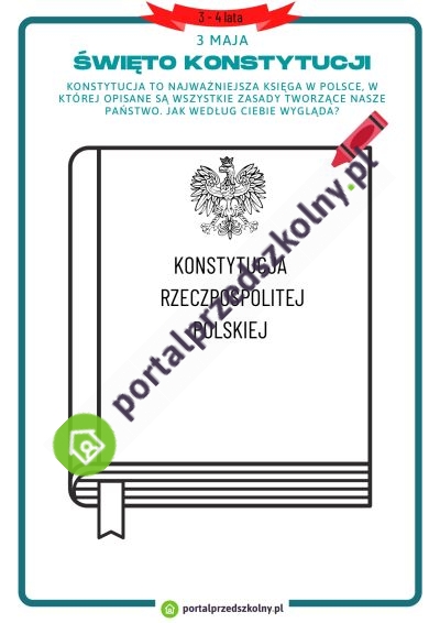 Karta pracy dla 3 i 4-latków na 3 maja (Święto Konstytucji)