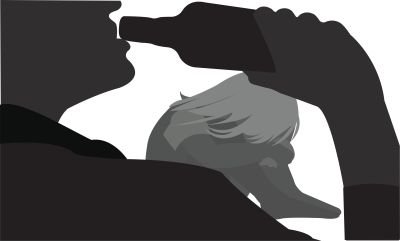 Spożywanie alkoholu w przedszkolu. Na zdjęciu: osoba pijąca alkohol