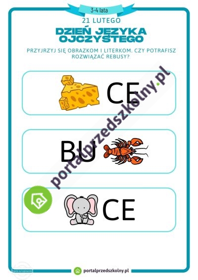 Karta pracy dla 3 i 4 latków na 21 lutego (Międzynarodowy Dzień Języka Ojczystego)