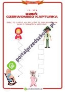 Karta pracy dla 3 i 4-latków na 19 lipca (Dzień Czerwonego Kapturka) 