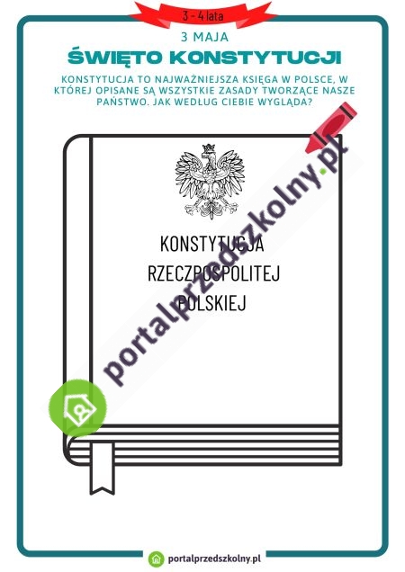 Karta pracy dla 3 i 4-latków na 3 maja (Święto Konstytucji)