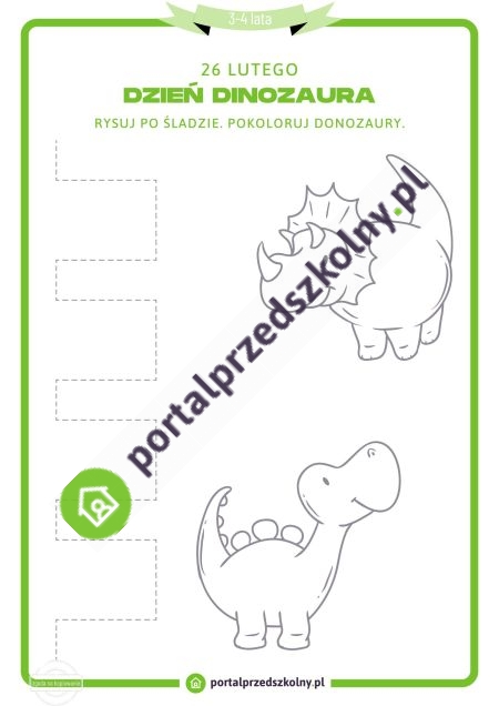   Karta pracy dla 3-4-latków na 26 lutego (Dzień Dinozaura)