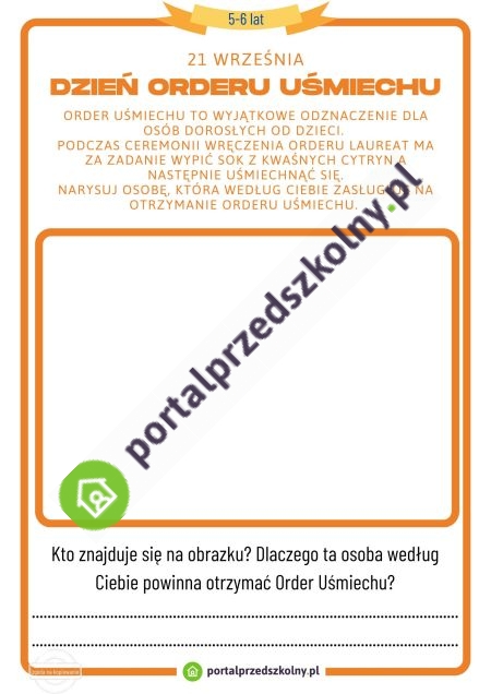 21 września Dzień Orderu Uśmiechu_5-6 lat