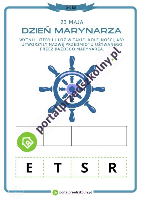   Karta pracy dla 5 i 6-latków na 25 czerwca (Dzień Marynarza)